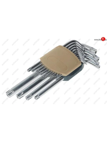 Набор ключей TORX Т6Н-Т60Н Г-образных удлиненных с отверстием 15 предметов с держателем ROCKFORCE ROCKFORCE rf-5151lt