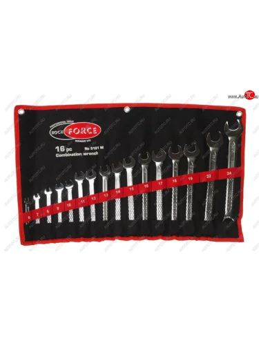 Набор ключей комбинированных 6-24мм 16 предметов на полотне ROCKFORCE ROCKFORCE rf-5161m ROCKFORCE rf-5161m