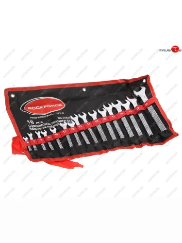 Набор ключей комбинированных 6-24мм 16 предметов на полотне ROCKFORCE ROCKFORCE rf-5161p