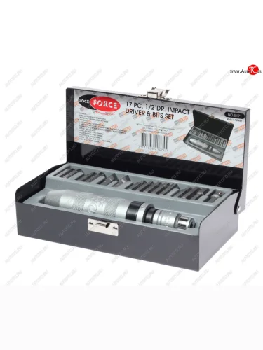 Отвертка ударная с набором бит 17 предметов ROCKFORCE ROCKFORCE rf-5171