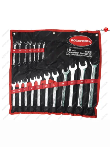 Набор ключей комбинированных 8-32мм 18 предметов на полотне ROCKFORCE ROCKFORCE rf-5181 ROCKFORCE rf-5181
