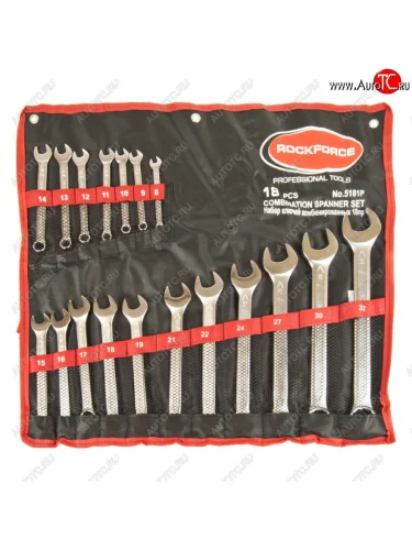 Набор ключей комбинированных 8-32мм 18 предметов на полотне ROCKFORCE ROCKFORCE rf-5181p