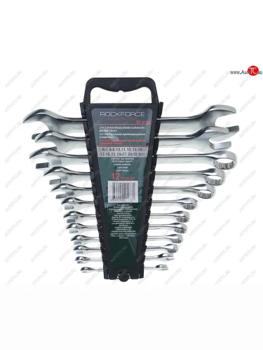 Набор ключей универсальных комбинированных,рожковых 12 предметов в пластиковом держателе ROCKFORCE ROCKFORCE rf-5198