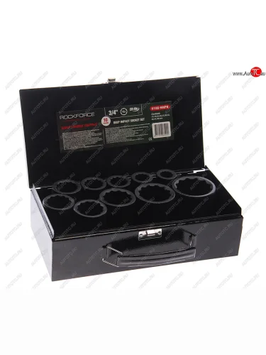 Набор головок торцевых 34 17-46мм глубоких ударных 10 предметов в кейсе ROCKFORCE ROCKFORCE rf-6108-9mpb