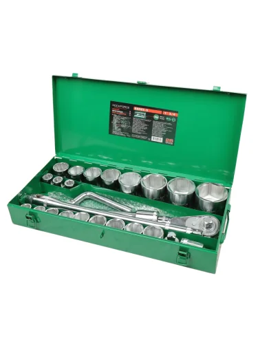 Набор головок торцевых 34,1 6-гранных 17-50мм, 55-60мм 26 предметов ROCKFORCE ROCKFORCE rf-68263-5