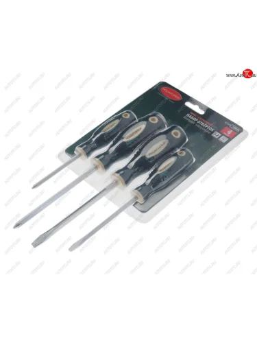 Набор отверток SL5.5-SL6.5 PH1.0-PH2.0 магнитные в блистере 4 предмета Profi ROCKFORCE ROCKFORCE rf-7004a