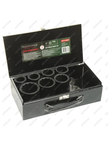 Набор головок торцевых 1 12-ти гранных 24-46мм ударных глубоких 7 предметов в кейсе ROCKFORCE ROCKFORCE rf-8072-9mpb