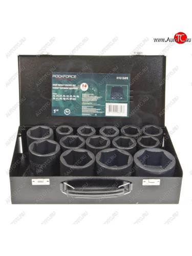 Набор головок торцевых 1 6-ти гранных 22-60мм глубоких ударных 14 предметов ROCKFORCE ROCKFORCE rf-8152-5mpb