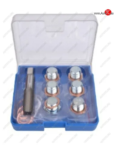 Набор инструментов для восстановления резьбы M13х1.5мм слив.отверстия 7предм. в футляре ROCKFORCE ROCKFORCE rf-917g13