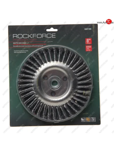 Кордщетка для УШМ дисковая 200мм витая сталь в блистере ROCKFORCE ROCKFORCE rf-bwf108