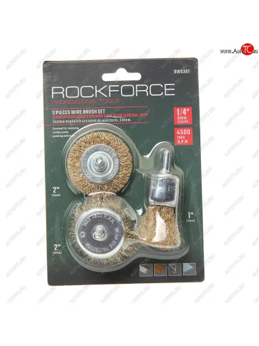 Набор кордщеток для дрели 25,50мм (3шт.) в блистере ROCKFORCE ROCKFORCE rf-bws301