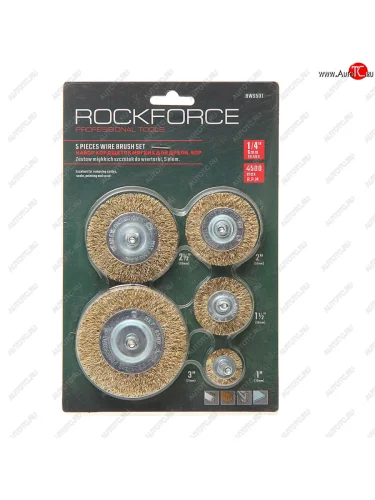 Набор кордщеток для дрели 25,38,50,63,75мм (5шт.) в блистере ROCKFORCE ROCKFORCE rf-bws501 ROCKFORCE rf-bws501