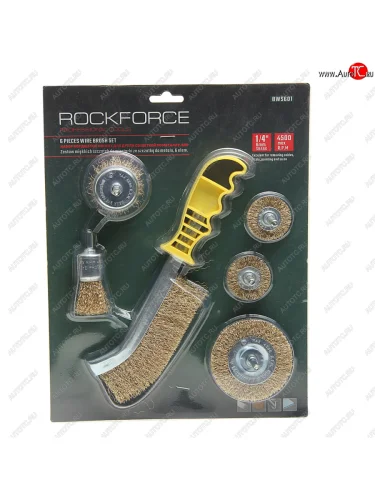 Набор кордщеток для дрели 25,38,50,63,75мм + щетка ручная (6шт.) в блистере ROCKFORCE ROCKFORCE rf-bws601