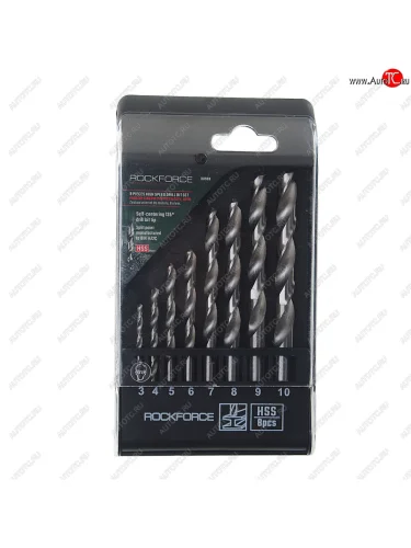 Набор сверл по металлу 3.0-10.0мм HSS (8шт.) ROCKFORCE ROCKFORCE rf-dbs08
