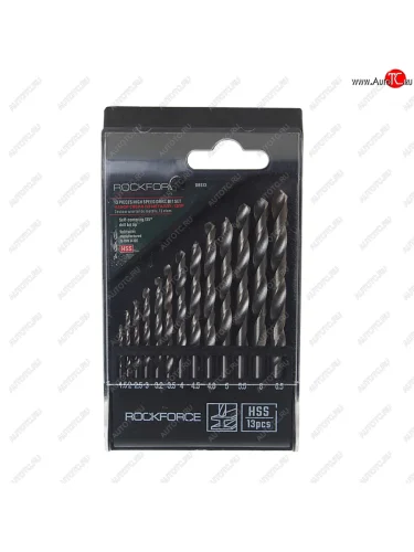 Набор сверл по металлу 1.5-6.5мм HSS (13шт.) ROCKFORCE ROCKFORCE rf-dbs13