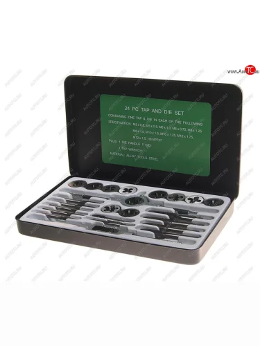 Набор метчиков и плашек метрический 24 предмета ROCKFORCE ROCKFORCE rf-m024-1