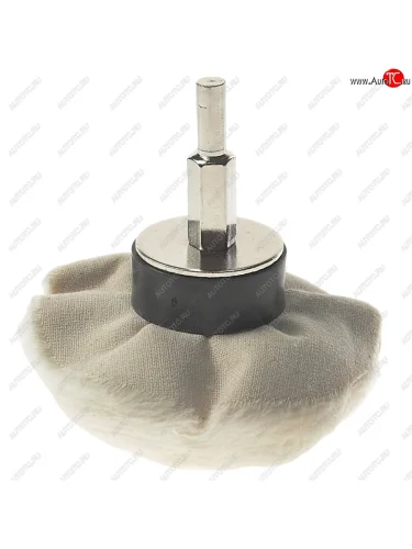 Насадка полировальная 75мм хвостовик 6мм хлопок полусфера на дрель в блистере ROCKFORCE ROCKFORCE rf-psp75m