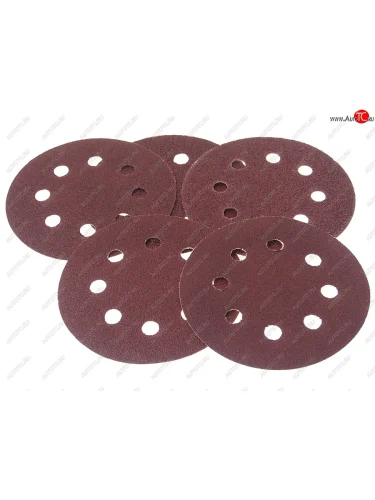 Бумага наждачная на липучке D115 P40-120 8 отверстий 5шт. ROCKFORCE ROCKFORCE rf-sd115