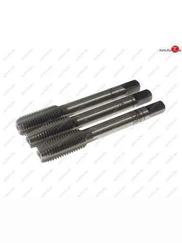 Метчик М10x1.25мм комплект 3шт. в пластиковом футляре ROCKFORCE ROCKFORCE rf-tap10125 ROCKFORCE rf-tap10125