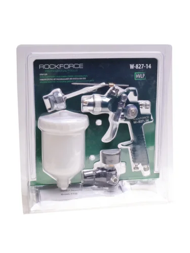 Краскораспылитель пневматический с верхним бачком 0.6л сопло 1.4мм, 1.7мм 180-350лмин. ROCKFORCE ROCKFORCE rf-w-827-14