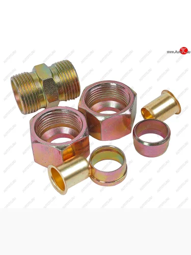 Ремкомплект трубки тормозной пластиковой d=15х1.0 (2гайки,2штуцера,2втулки,преходник-трубка) СПЕЦМАШ СПЕЦМАШ рк-ттп-d15х1.0