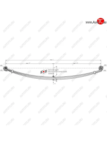 Рессора ГАЗ-3310 Валдай,Газон Next передняя (3 листа) с шарниром L=1685мм ЧМЗ ЧМЗ рш.13.33104-2902010
