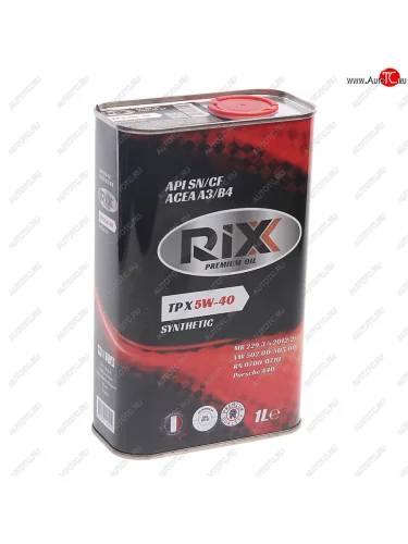 Масло моторное TP X SN/CF 5W40 синт.1л RIXX RIXX rx0006tpx RIXX rx0006tpx