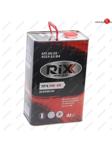 Масло моторное TP X SN/CF 5W40 синт.4л RIXX RIXX rx0007tpx RIXX rx0007tpx