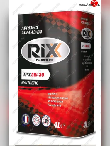 Масло моторное TP X SN/CF А3/В4 5W30 синт.4л RIXX RIXX rx0012tpx RIXX rx0012tpx