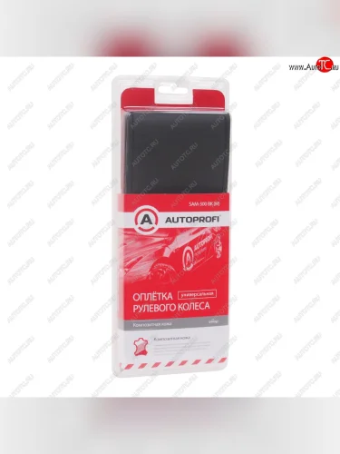 Оплетка руля (M) 37-39см черная композитная кожа сшивная AUTOPROFI AUTOPROFI sam-300 bk (m)