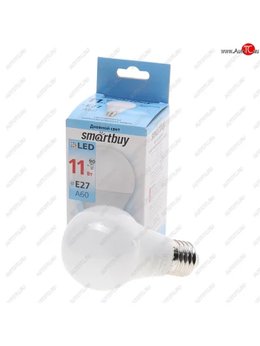 Лампа светодиодная E27 A60 11W(90W) 220V холодный SMART BUY SMART BUY sbl-a60-11-40k-e27-a