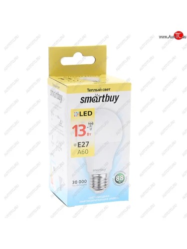 Лампа светодиодная E27 A60 13W (120W) 220V теплый SMART BUY SMART BUY sbl-a60-13-30k-e27-a