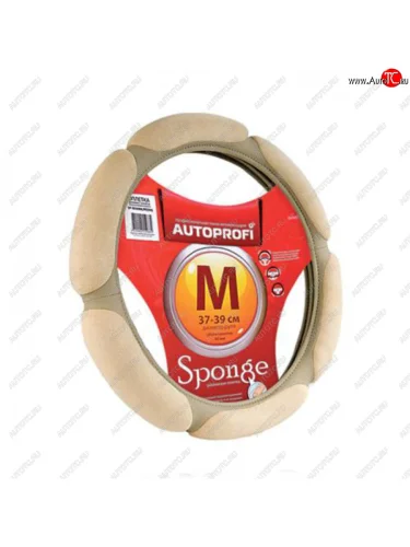 Оплетка руля (M) 37-39см бежевая алькантара 6 подушек AUTOPROFI AUTOPROFI sp-5026 be (m)