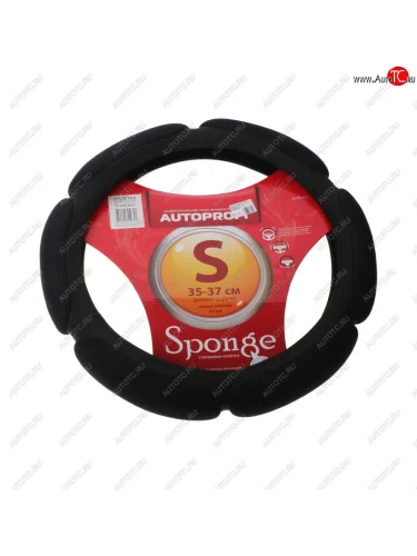 Оплетка руля (S) 35-37см замша спонжевая (6 подушечек) AUTOPROFI AUTOPROFI sp-5026 bk (s)
