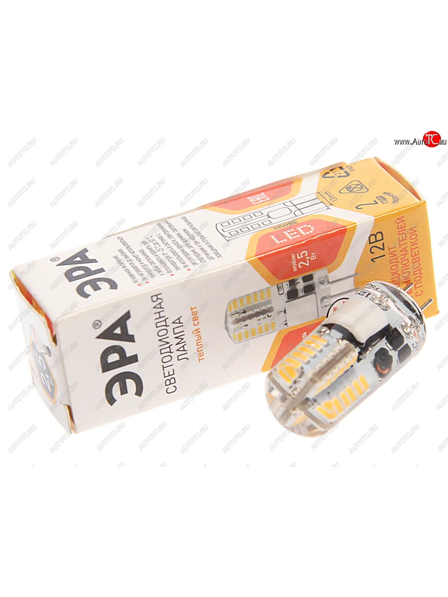 Лампа светодиодная G4 2.5W (20W) 12V теплый ЭРА ЭРА std led-jc-2,5w-12v-slc-827-g4 с доставкой в г. Кемерово