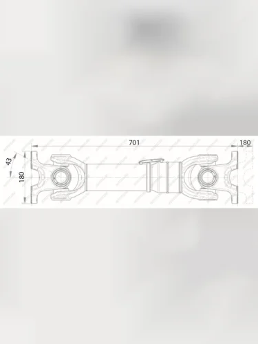 Вал карданный КАМАЗ заднего моста (4 отверстия, торцевые шлицы) L=701+120мм ROSTAR ROSTAR td14.0102