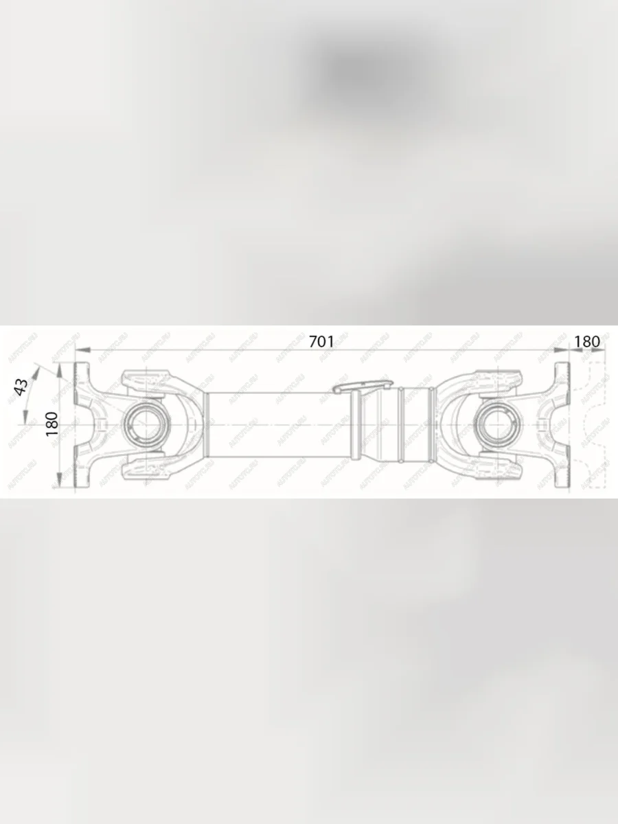 Вал карданный КАМАЗ заднего моста (4 отверстия, торцевые шлицы) L=701+120мм ROSTAR ROSTAR td14.0102  в Самаре Самарской области