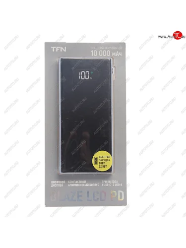 Аккумулятор внешний 10000мАч для зарядки мобильных устройств TFN TFN tfn-pb-268-bk