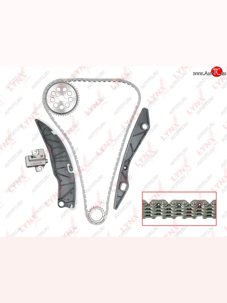 Комплект цепи ГРМ HYUNDAI KIA (1.41.6) (1 цепь+башмак натяж+успокоит+натяж+2 звезды) LYNX LYNX tk0022 с доставкой в г. Кемерово