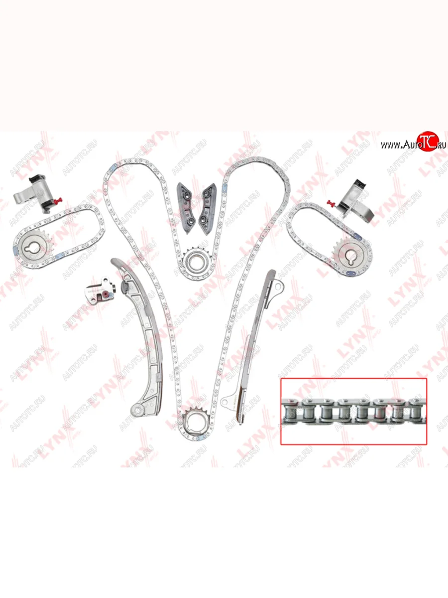 Комплект цепи ГРМ TOYOTA Land Cruiser Prado (02-) (4.0) (3 цепи+башмак+3 успок+3 натяж+4 звез) LYNX LYNX tk0043 с доставкой в г. Кемерово