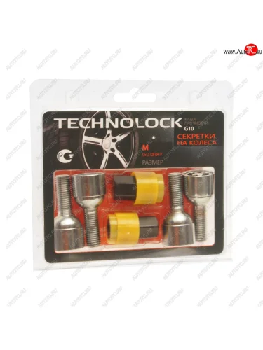 Болт колеса М12х1.5х28 секретки сфера комплект 4шт. 2 головки под ключ 17мм TECHNOLOCK TECHNOLOCK tl-m