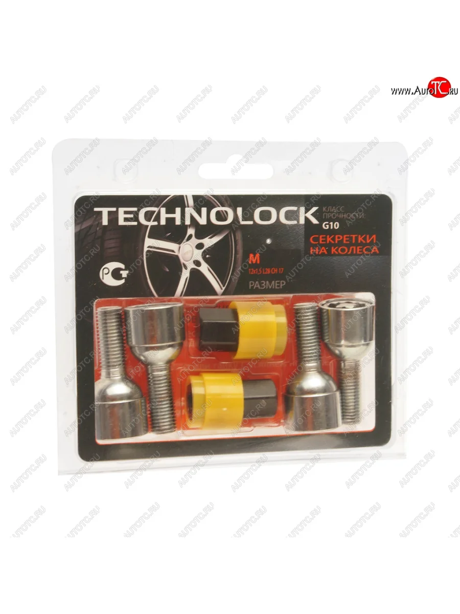 Болт колеса М12х1.5х28 секретки сфера комплект 4шт. 2 головки под ключ 17мм TECHNOLOCK TECHNOLOCK tl-m  в Самаре Самарской области
