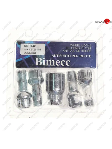 Болт колеса М14х1.5х29 секретки сфера комплект 4шт. головка под ключ 1921мм BIMECC BIMECC ubr430