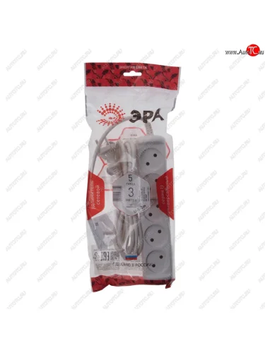 Фильтр сетевой 1.5м 10А 2200Вт 5 гнезд белый ЭРА ЭРА usf-5es-1.5m-w