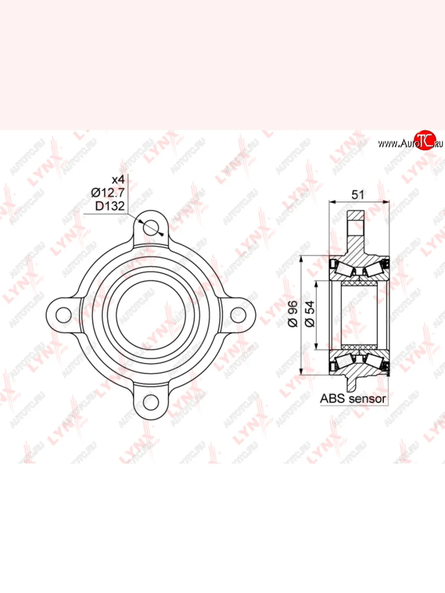 Подшипник ступицы TOYOTA Land Cruiser Prado (J120,J150) передней (с АБС) LYNX LYNX wb1028 с доставкой в г. Кемерово