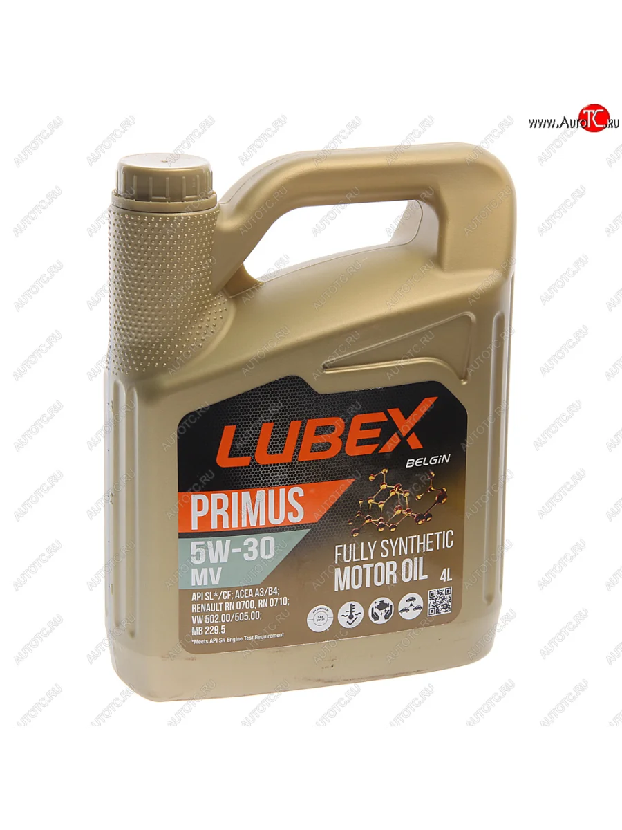 Масло моторное PRIMUS MV CFSL A3B4 5W30 синт.4л LUBEX LUBEX l034-1324-0404 с доставкой в г. Кемерово