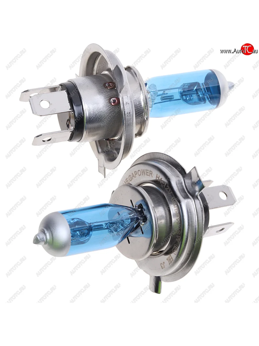 Лампа 12V H4 6055W P43t бокс (2шт.) Blue White MEGAPOWER MEGAPOWER 370-33-020 с доставкой в г. Кемерово