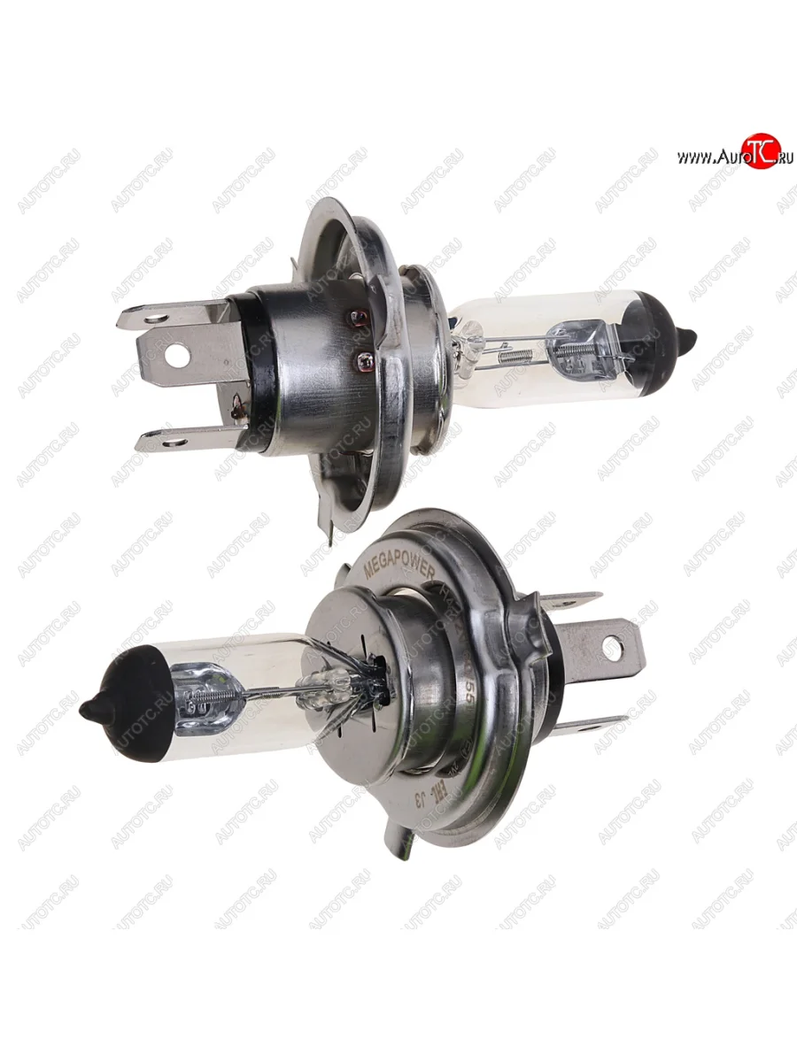 Лампа 12V H4 6055W P43t бокс (2шт.) Standart MEGAPOWER MEGAPOWER 370-33-022 с доставкой в г. Кемерово