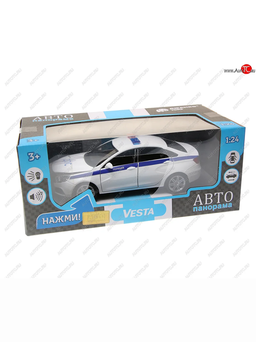 Модель автомобиля ЛАДА Vesta (полиция) металлическая (1:24) АВТОПАНОРАМА АВТОПАНОРАМА jb1251151 с доставкой в г. Кемерово
