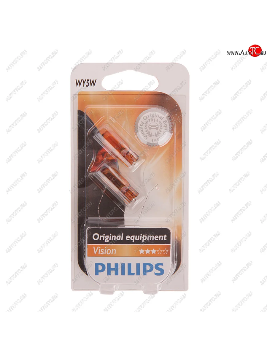 Лампа 12V WY5W W2.1x9.5d желтая блистер (2шт.) Yellow PHILIPS PHILIPS 12396nab2 с доставкой в г. Кемерово